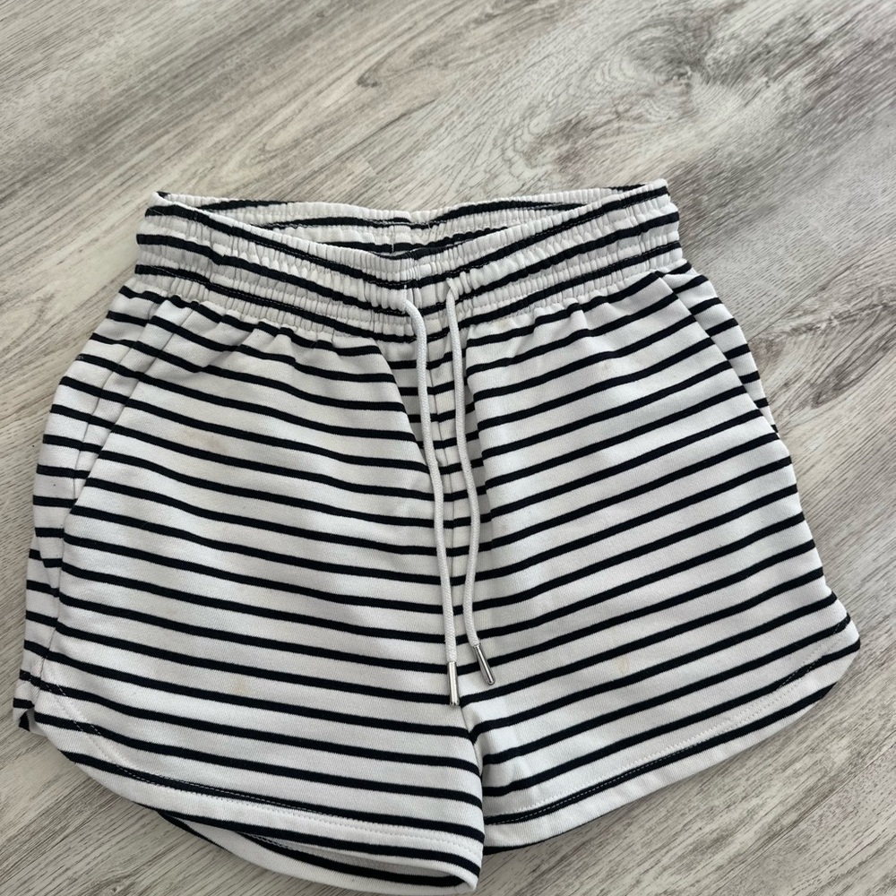 Striped Black and White Women's Shorts